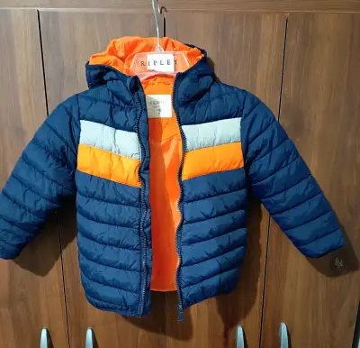 Chaqueta acolchada azul y naranja - miniatura 1