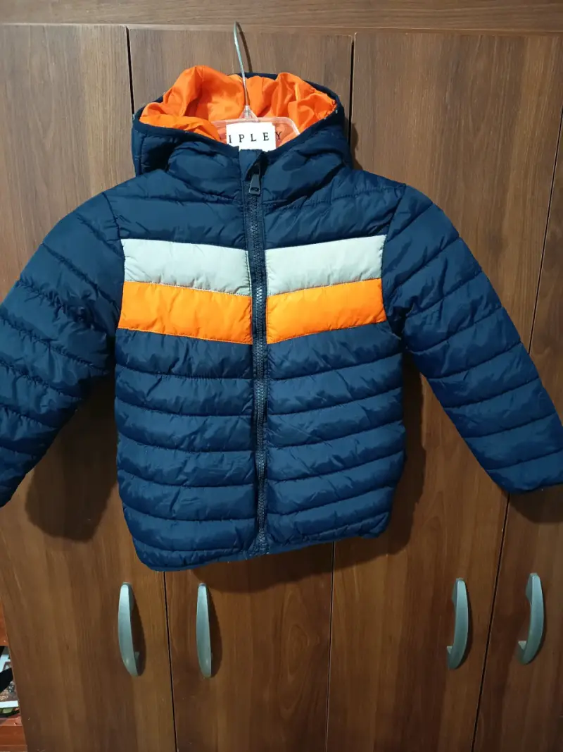Chaqueta acolchada azul y naranja - 2
