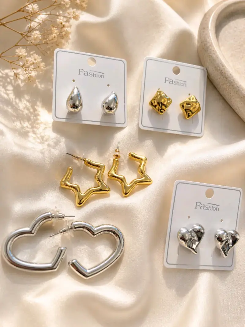 aros dorados y plateados