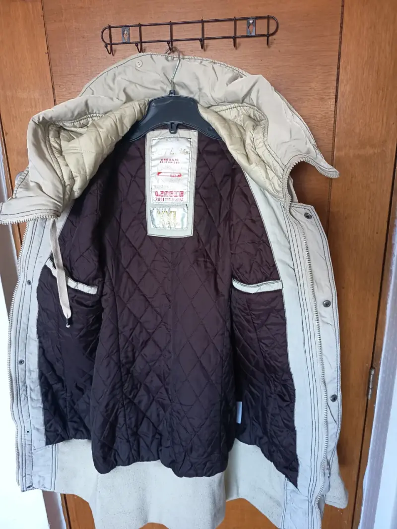 Parka beige con capucha - 2