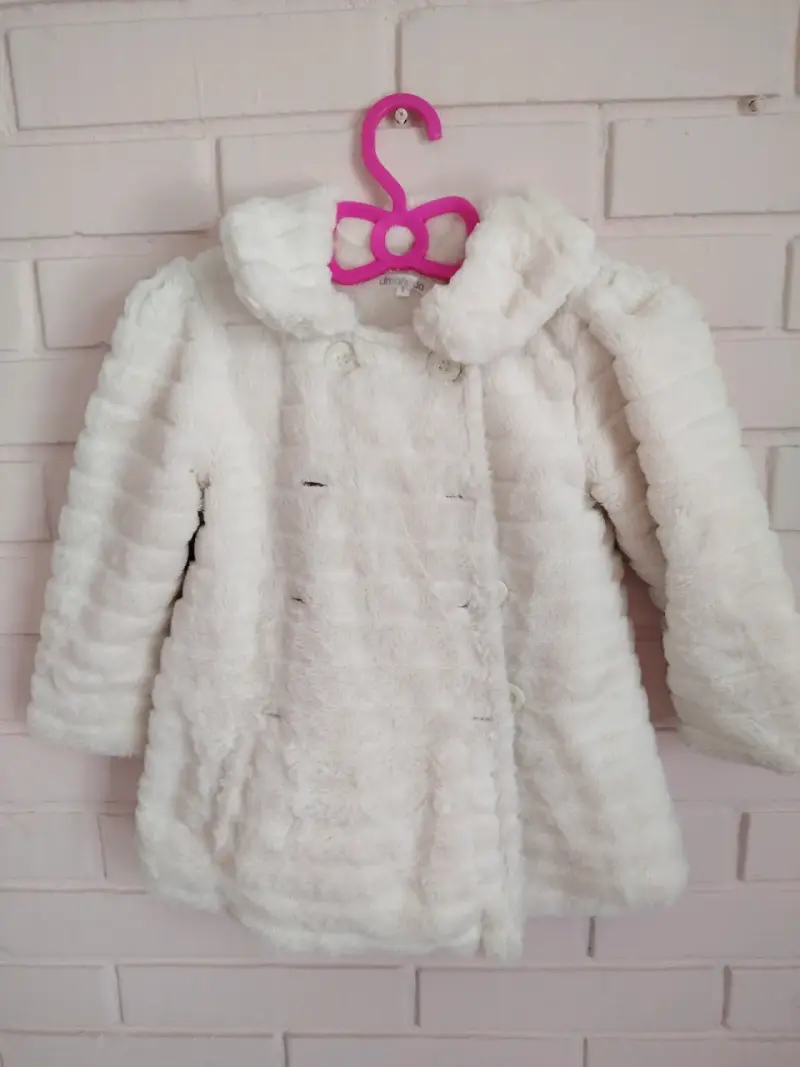 Abrigo infantil de peluche morado - 1