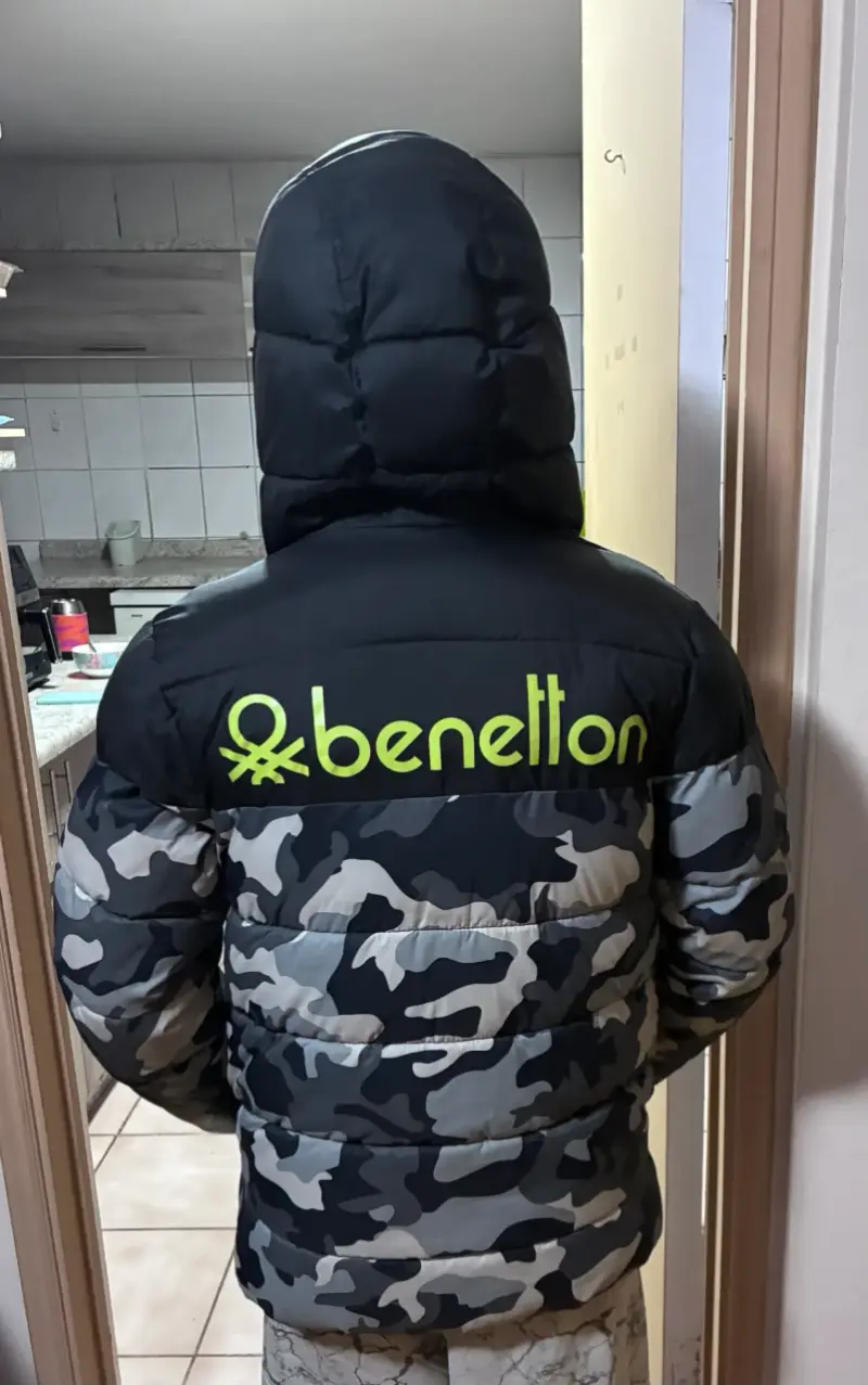 Parka niño camuflaje negro y gris - 2