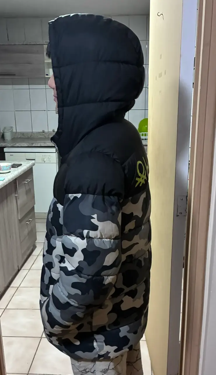 Parka niño camuflaje negro y gris - 3