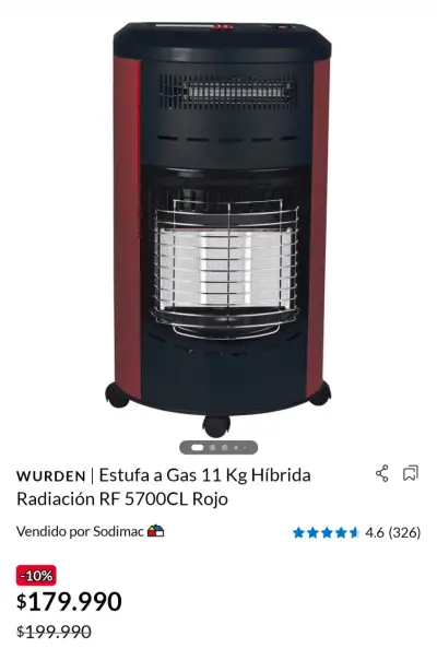 Estufa a gas híbrida Würden - miniatura 2