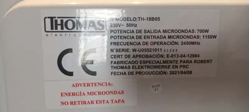Microondas blanco Thomas - 4