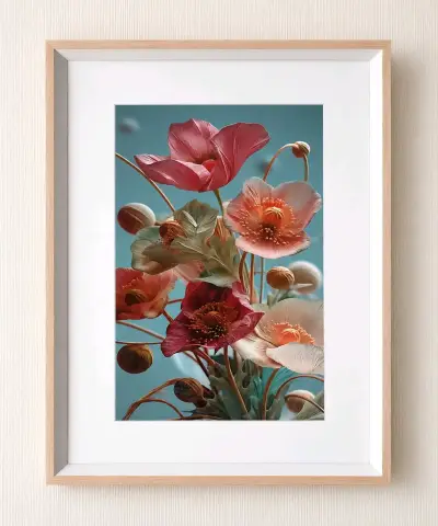 Cuadros con flores enmarcado - miniatura 3