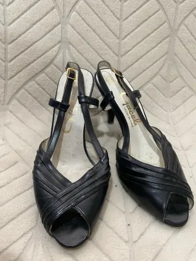 Zapatos de tacón negro vintage GACEL - miniatura 2