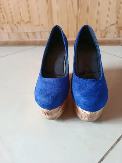 Zapatos plataforma azul - miniatura 1