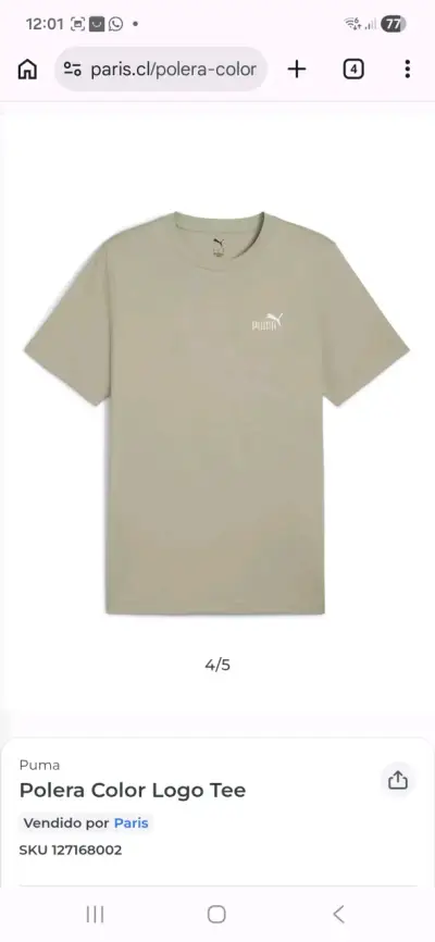 Polera Puma beige logo - miniatura 1