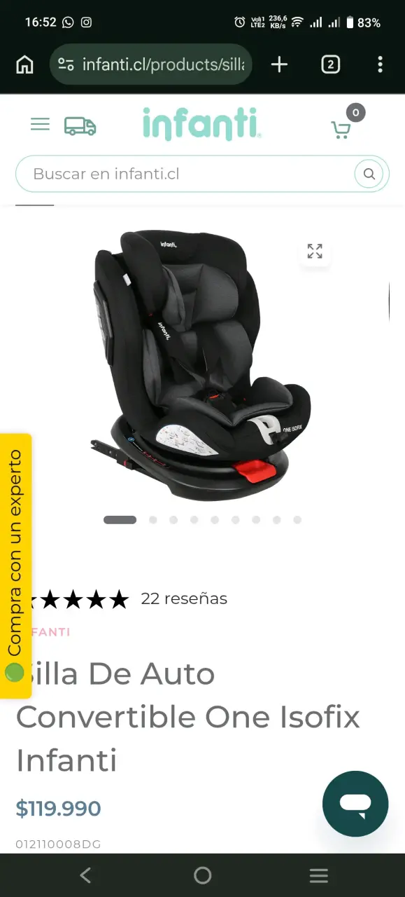 Silla de auto infantil negra - 6