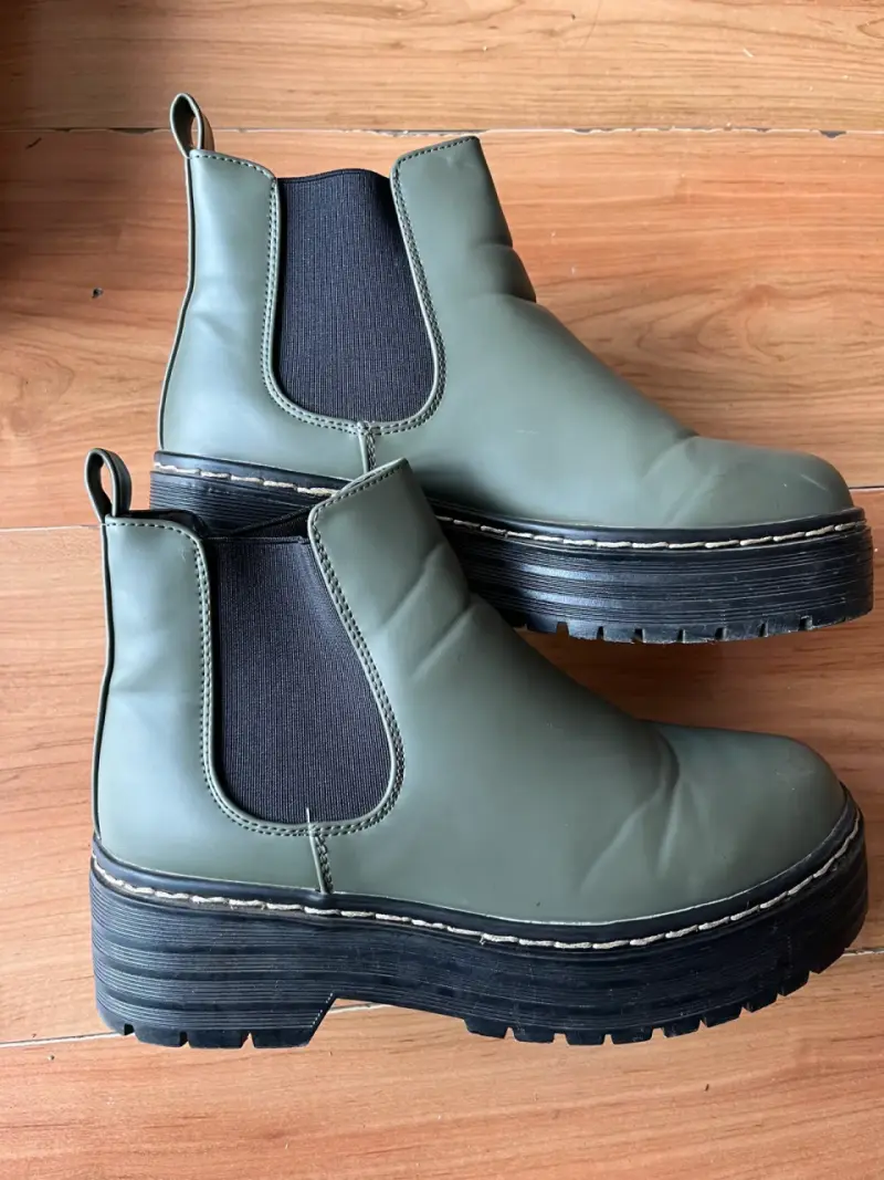 Botines verde oliva plataforma