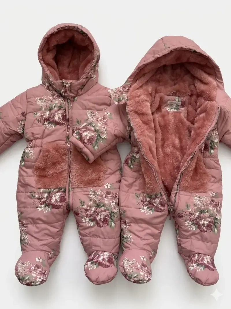 Enterito de invierno floral para bebé - 1