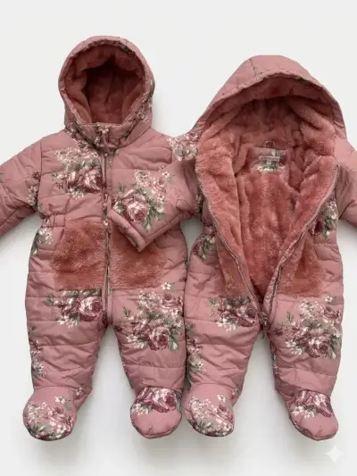 Enterito de invierno floral para bebé - miniatura 1