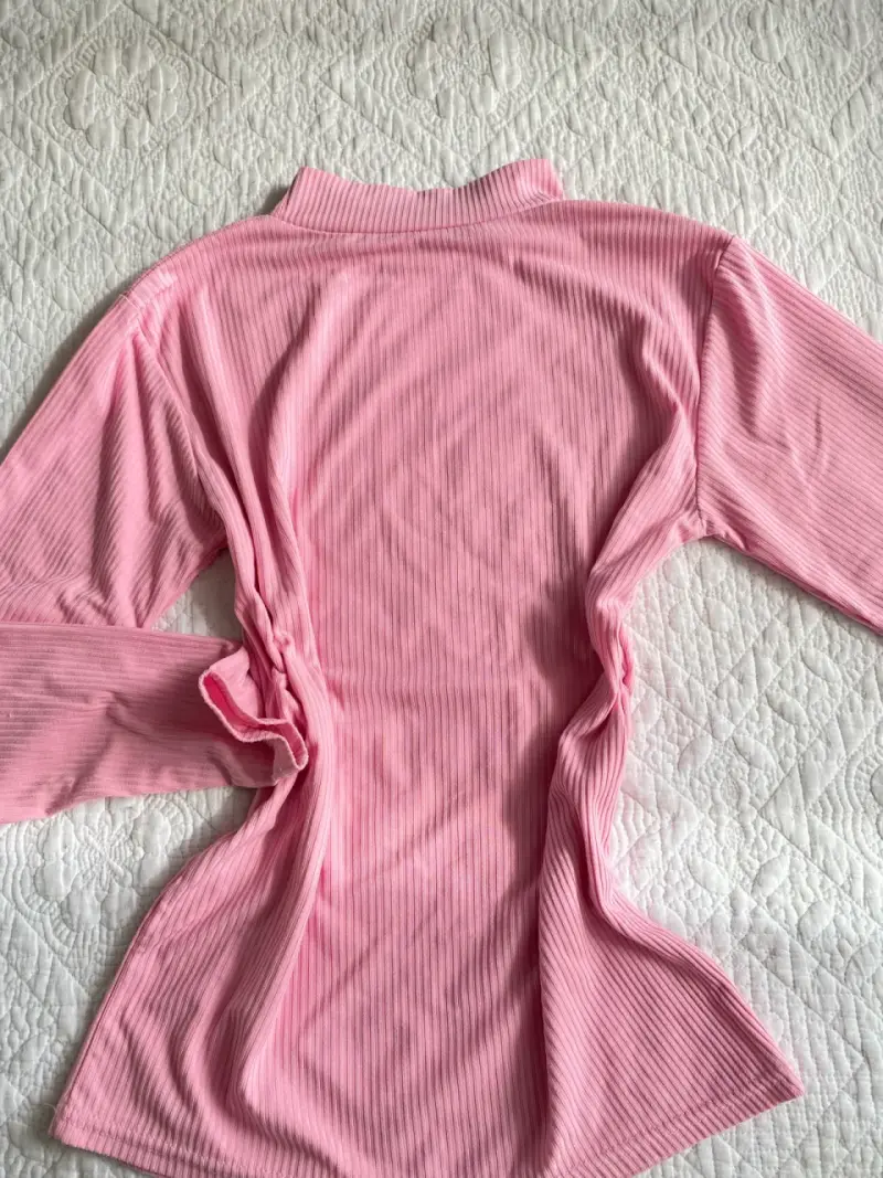 Polera rosada manga larga - 2