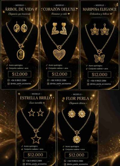 Conjunto de bisutería dorada - miniatura 1
