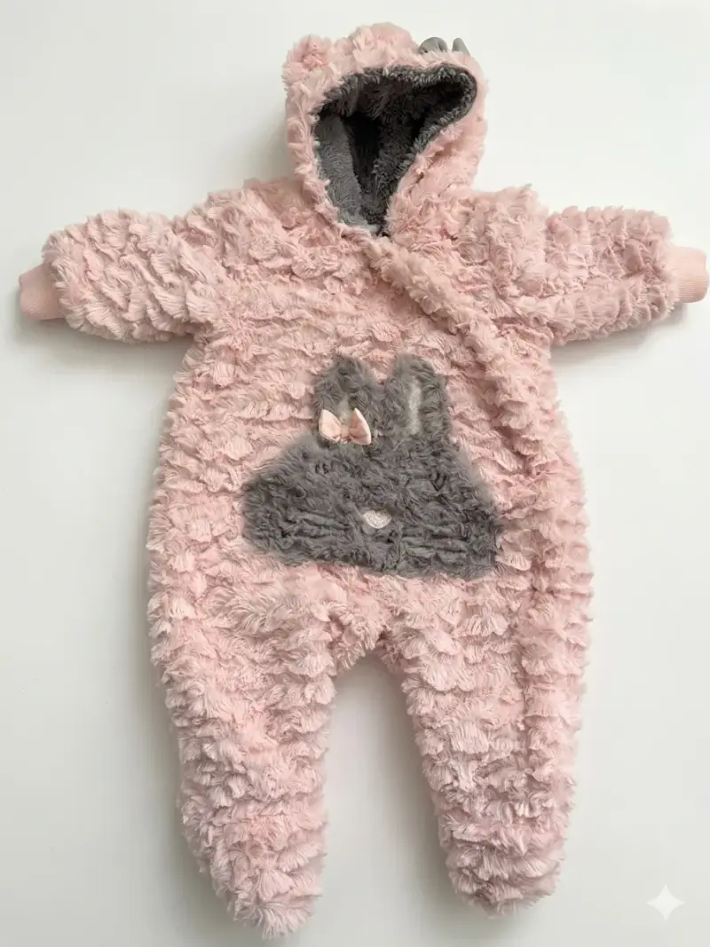 Enterito peludo de bebé rosado