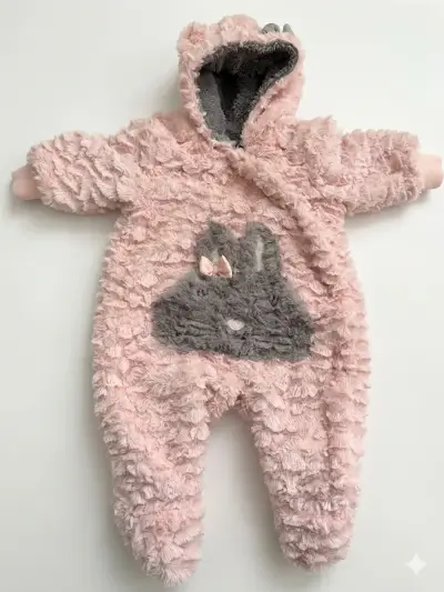 Enterito peludo de bebé rosado - miniatura 1