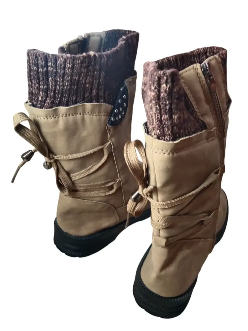 Botas beige con cierre lateral - 3