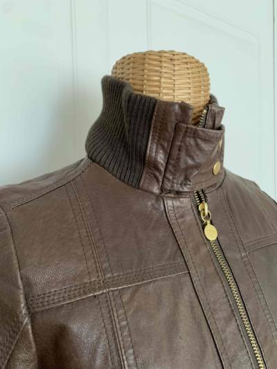 Chaqueta de cuero marrón Robert Lewis - miniatura 3