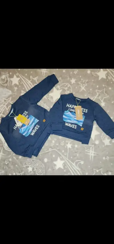 Polerones azul "Happiness Comes in Waves" - miniatura 1