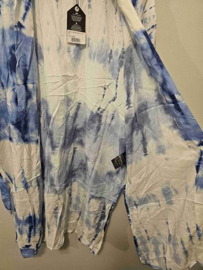 Kimono estampado tie-dye azul - miniatura 2