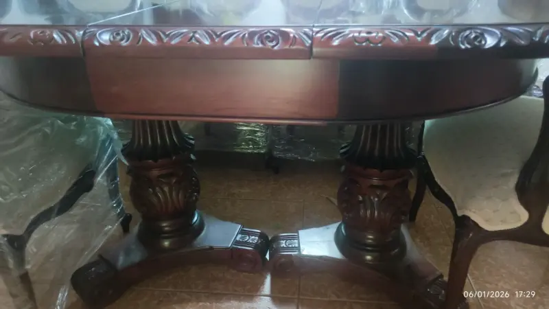 Juego de comedor clásico madera - 5