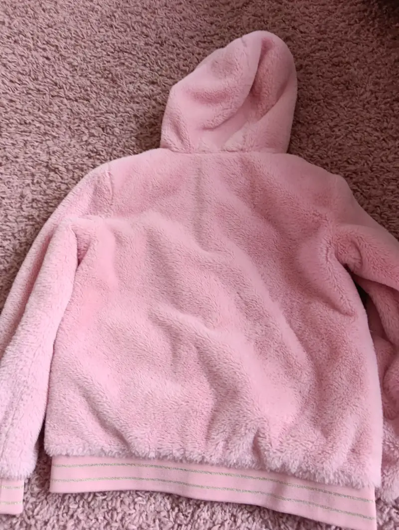 Chaqueta polar rosa con capucha - 3
