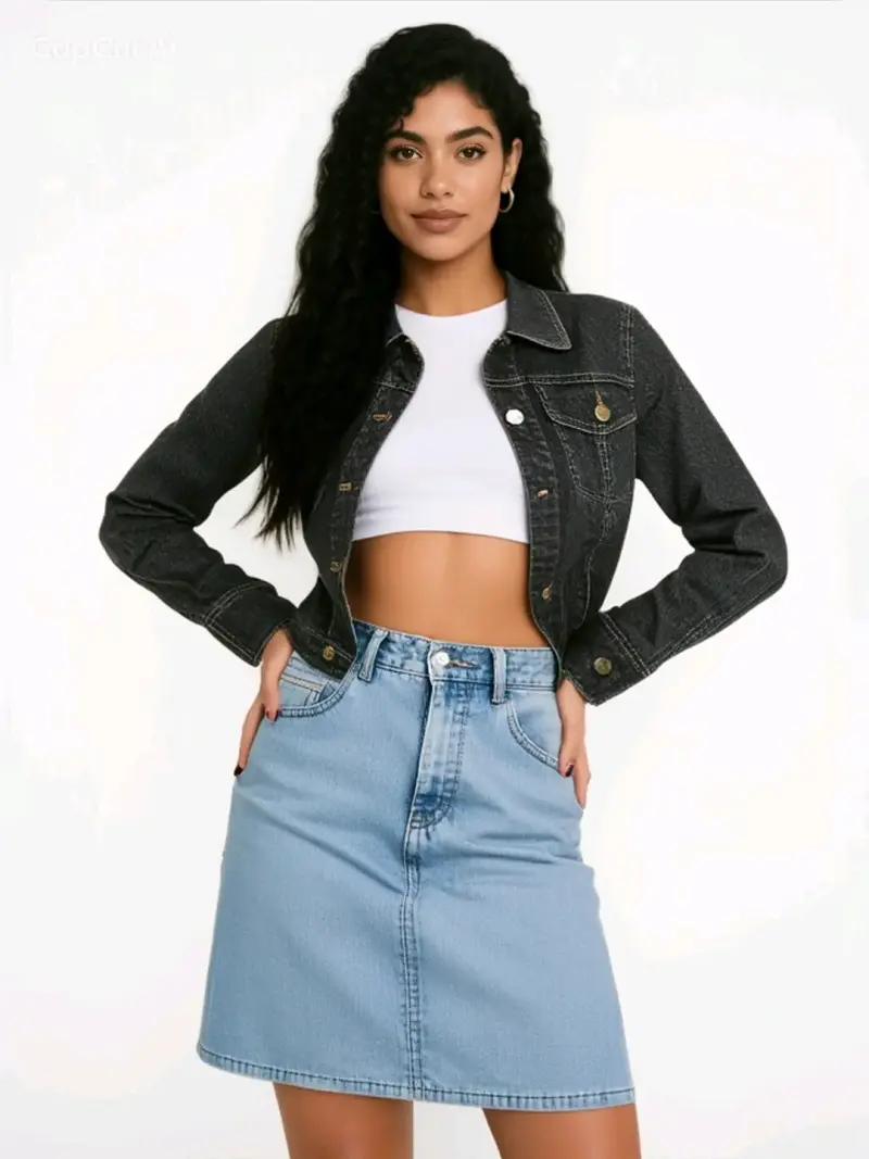 Chaqueta de mezclilla negra - 2