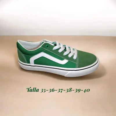 Zapatillas verde estilo casual talla 35 al 40 - miniatura 1