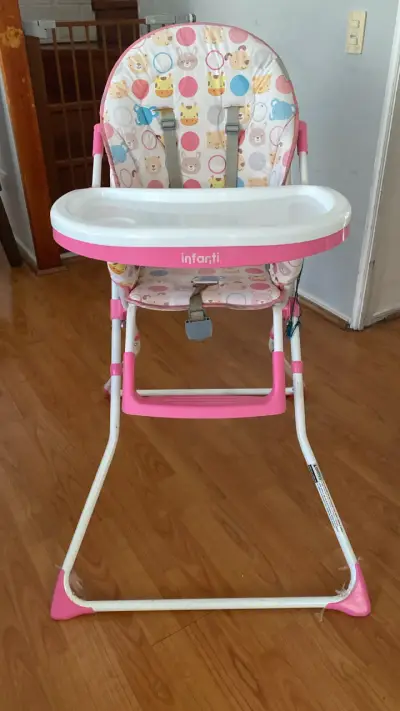 Silla de comer infantil rosa - miniatura 2
