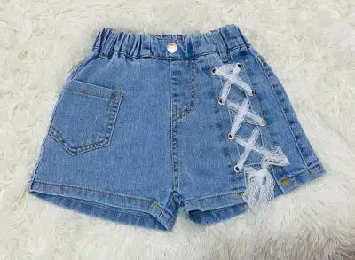 Shorts de mezclilla con encaje - miniatura 1