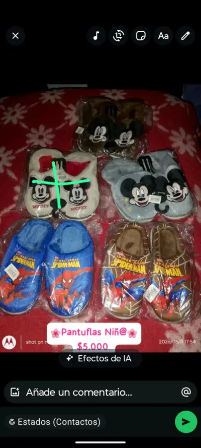 Pantuflas niños Mickey y Spiderman - miniatura 1