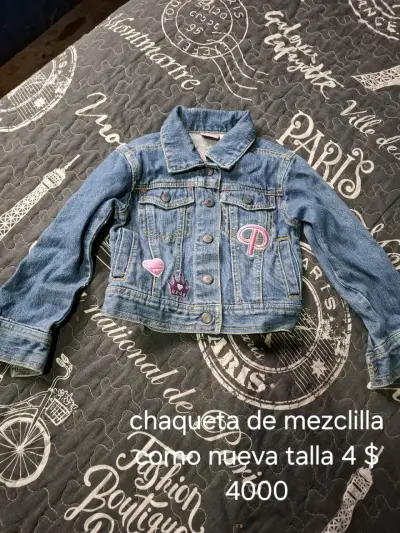 Chaqueta de mezclilla niña talla 4 - miniatura 1
