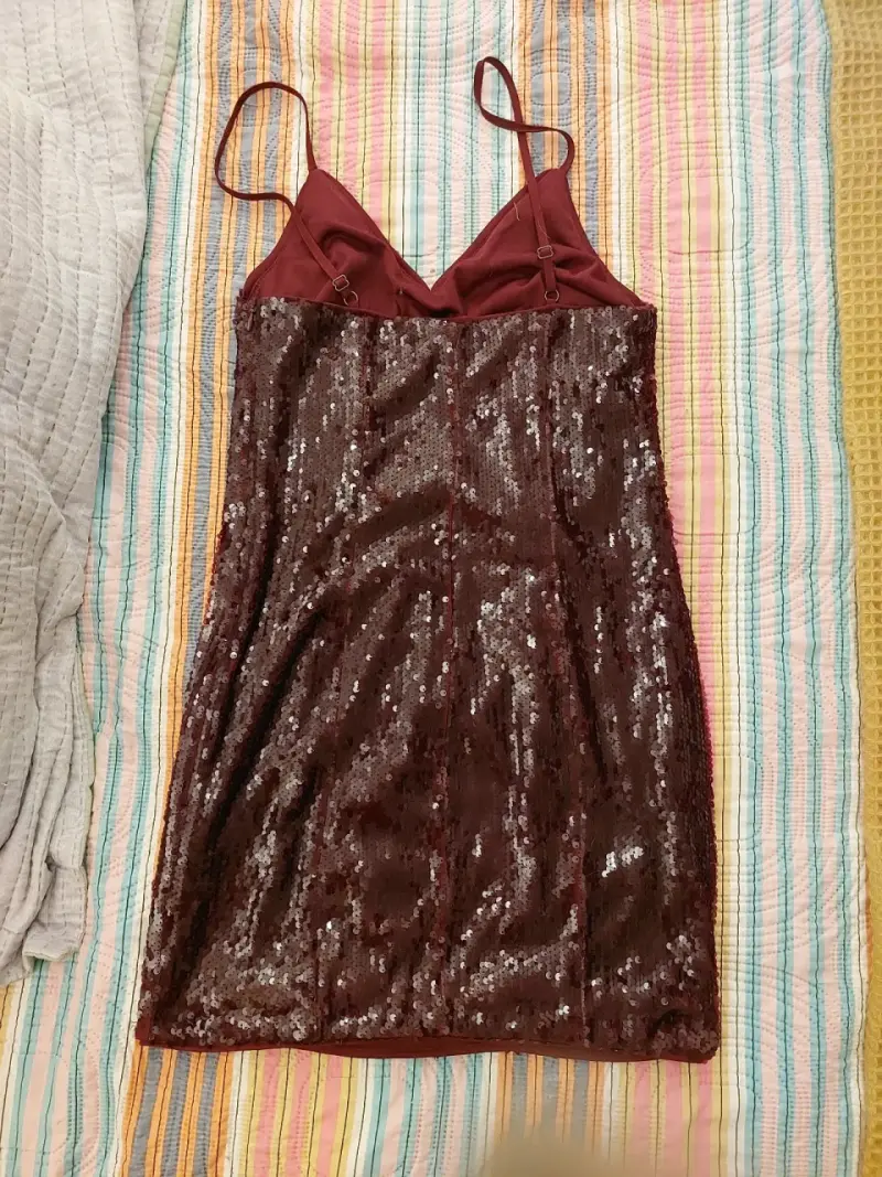 Vestido de lentejuelas burdeo - 2