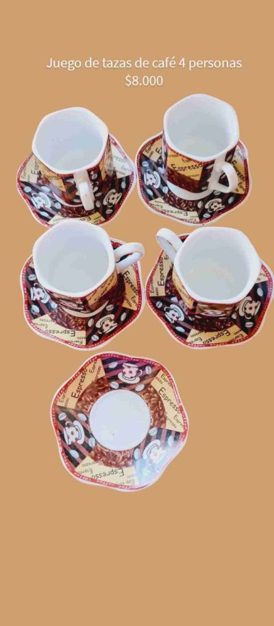 Juego de tazas de café decorativas - miniatura 1