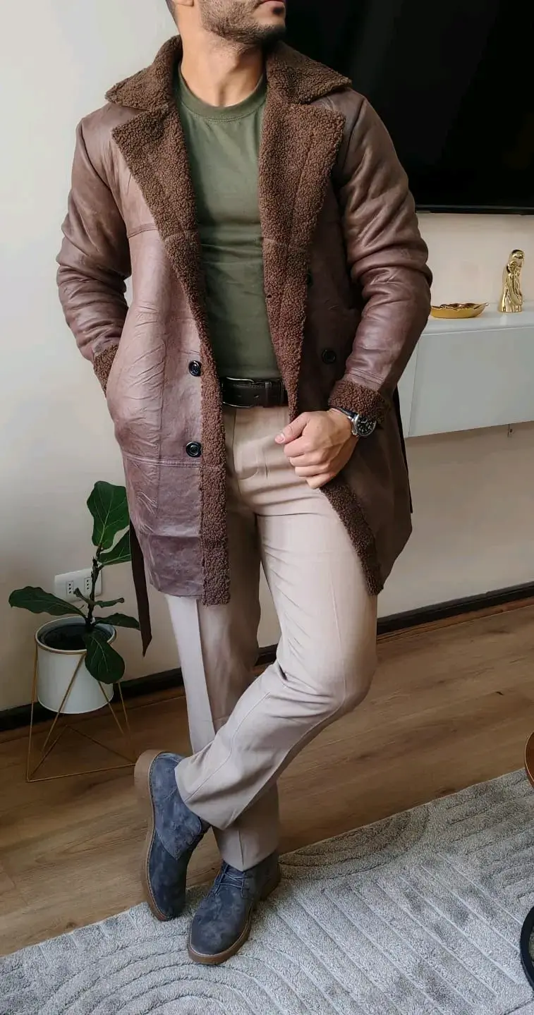Abrigo marrón con forro de lana - 2