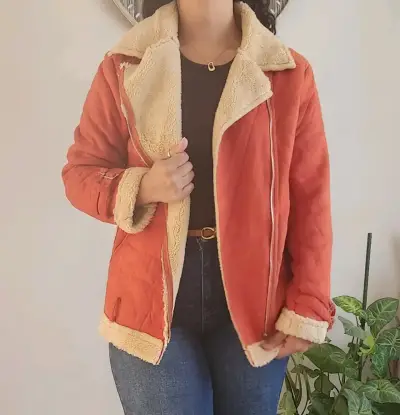 Chaqueta con forro, color terracota - miniatura 1
