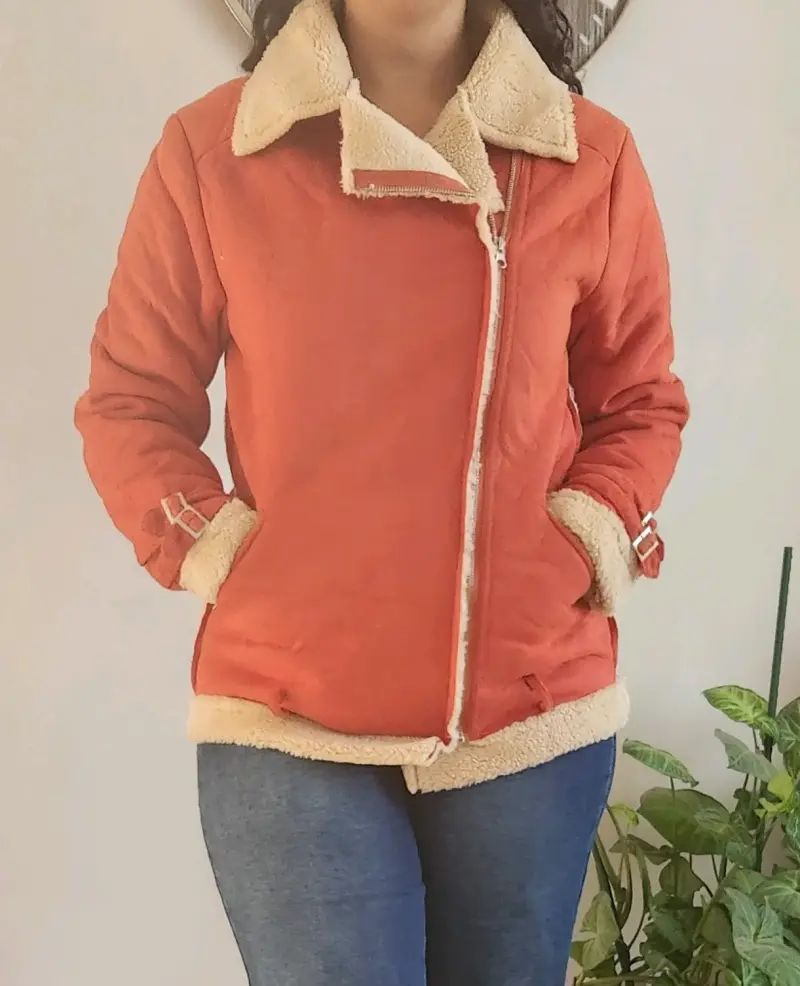 Chaqueta con forro, color terracota - 2