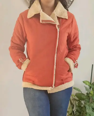 Chaqueta con forro, color terracota - miniatura 2