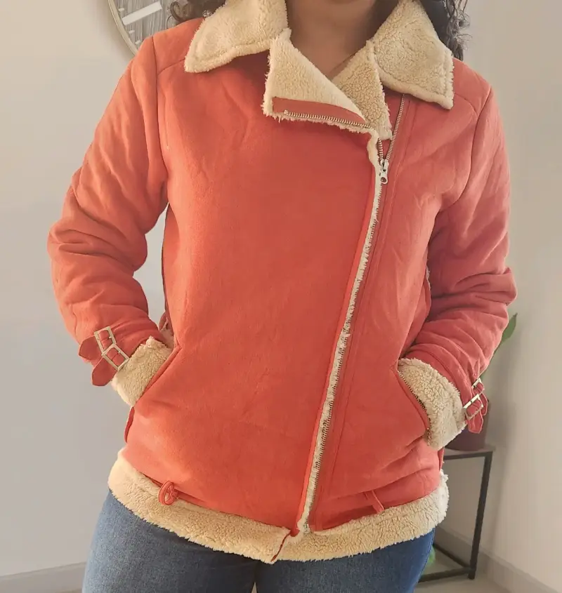 Chaqueta con forro, color terracota - 3