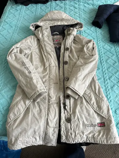 Parka beige con capucha - miniatura 1