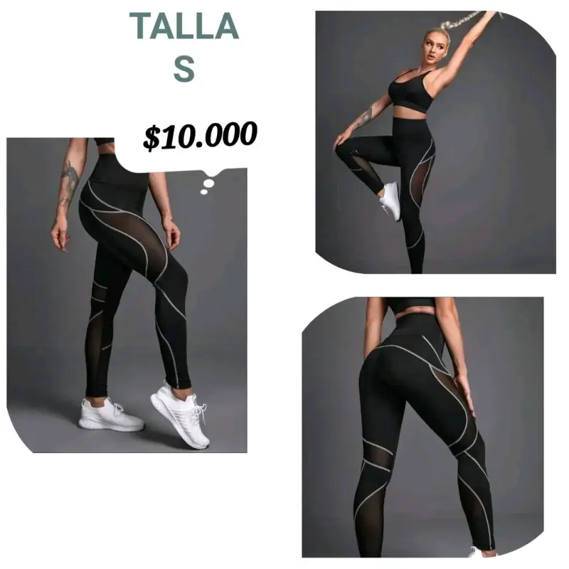 Leggings deportivos negros con transparencias