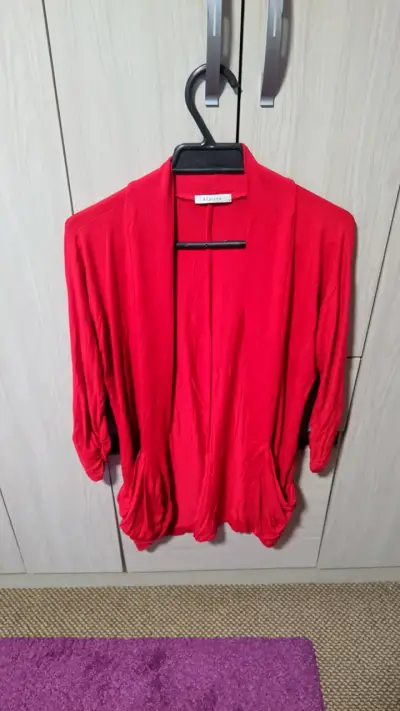 Cardigan rojo ligero L - miniatura 1