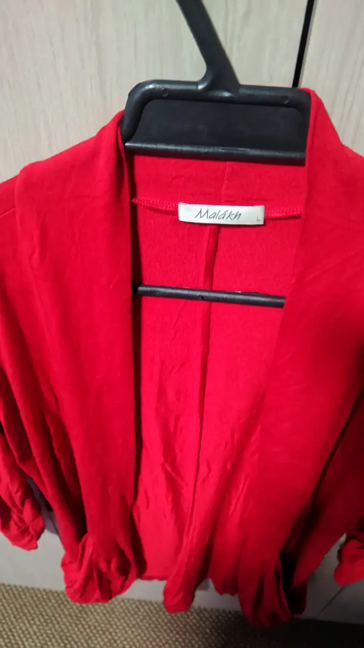 Cardigan rojo ligero L - 3