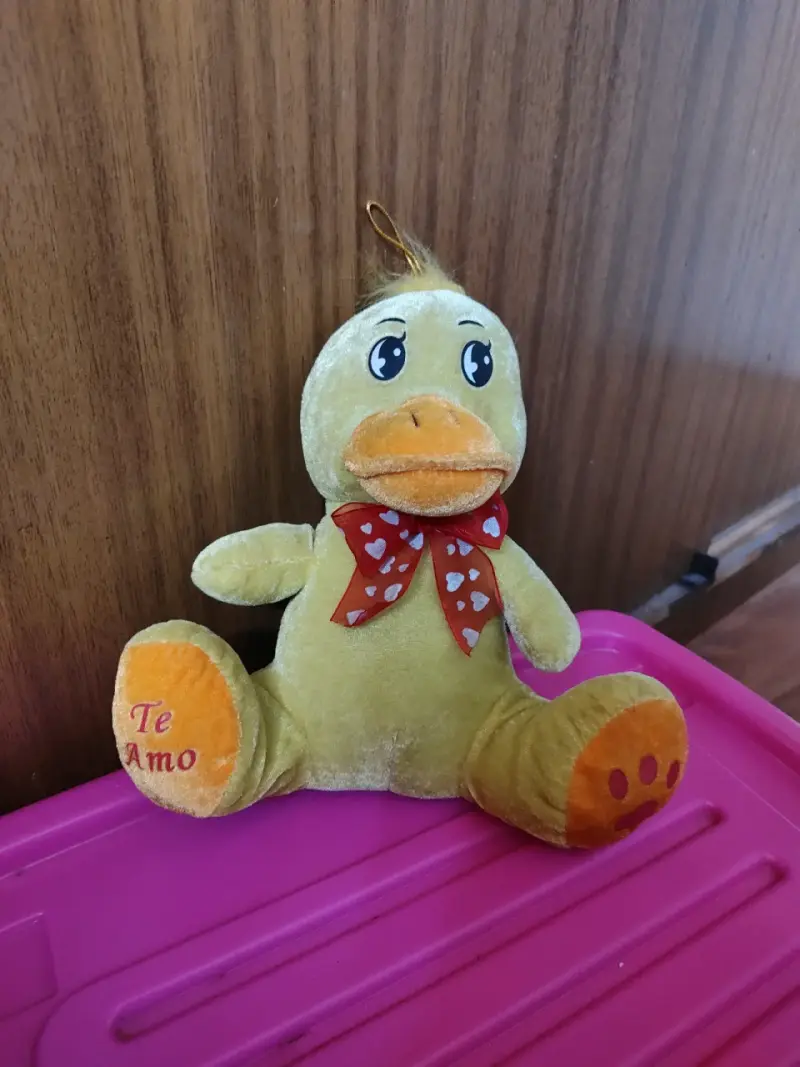 Peluche pato amarillo con lazo - 1