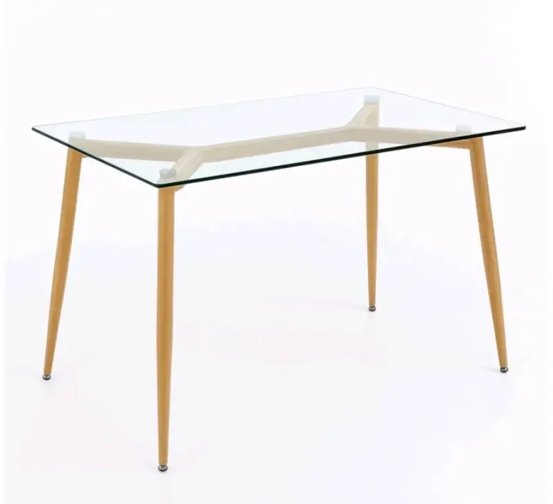 Juego de comedor vidrio y sillas blancas - 3