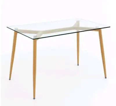 Juego de comedor vidrio y sillas blancas - miniatura 3