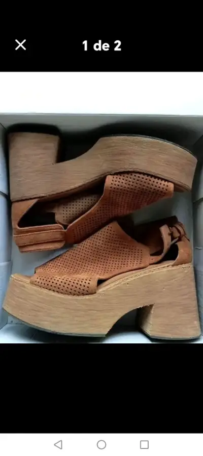 Zapatos plataforma marrones - miniatura 1