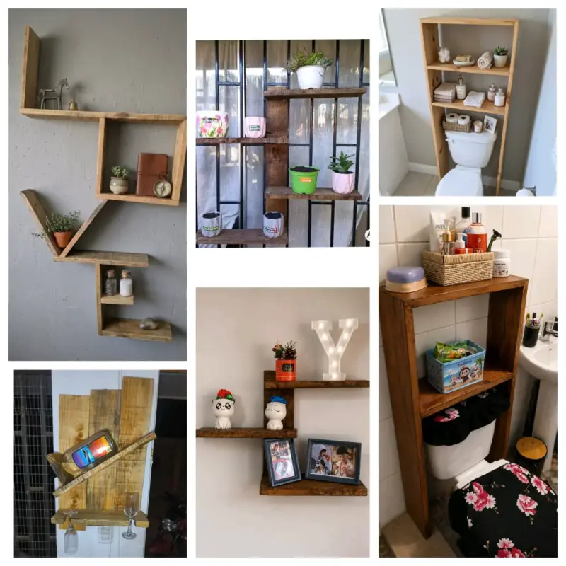 Estanterías de madera estilo rústico