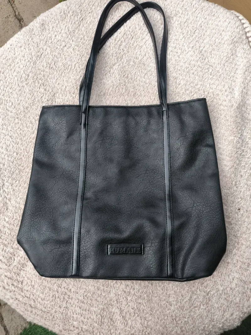 Cartera tote ecocuero negro - 2